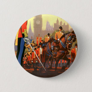 Vintage Travel Poster, British Royal Guard 6 Cm Round Badge
