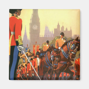 Vintage Travel Poster, British Royal Guard Magnet