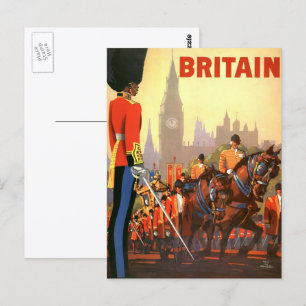 Vintage Travel Poster, British Royal Guard Postcard