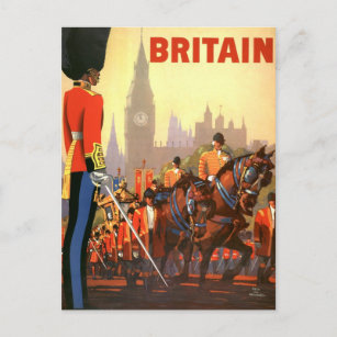 Vintage Travel Poster, British Royal Guard Postcard