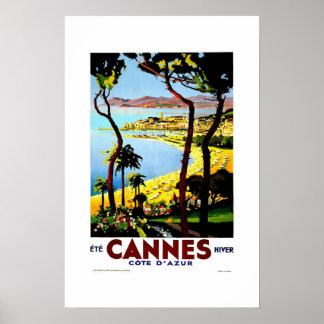 Vintage Travel Poster Cannes France