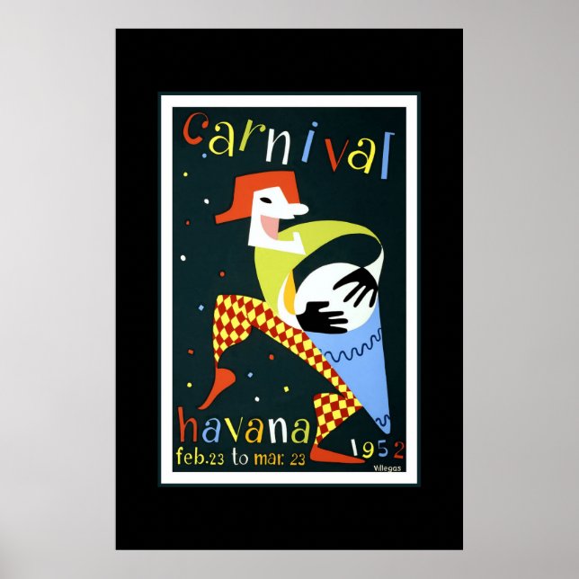 Vintage Travel Poster Carnival Cuba Havana (Front)