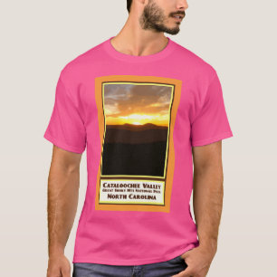 Vintage Travel Poster Cataloochee Sunset Smoky Mou T-Shirt