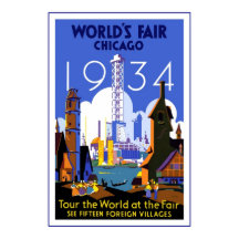 Vintage Travel Poster Chicago World's Fair 3 1934