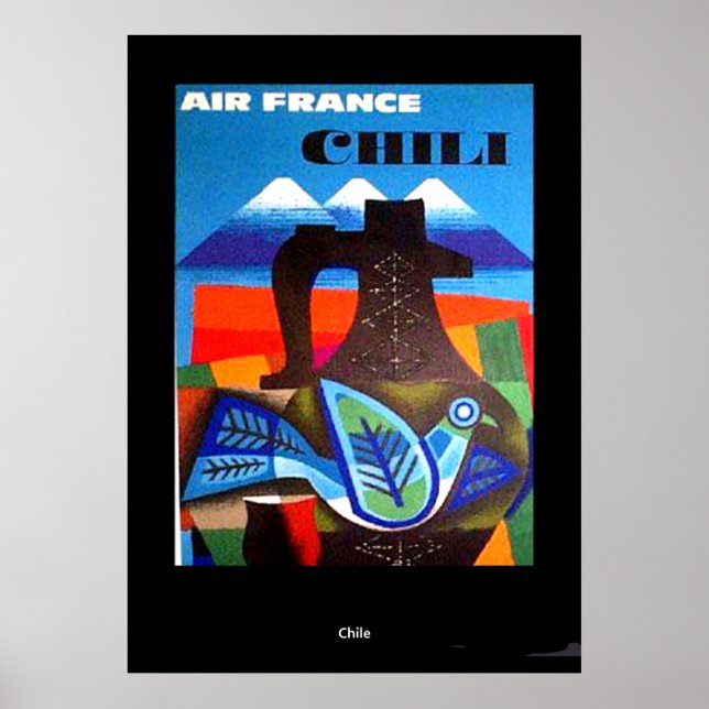 Vintage Travel  Poster Chile Print (Front)