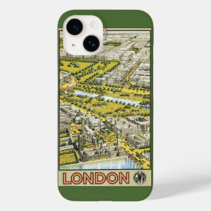 Vintage Travel Poster, City of London Aerial View Case-Mate iPhone Case
