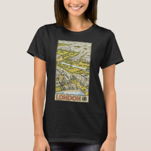 Vintage Travel Poster, City of London Aerial View T-Shirt