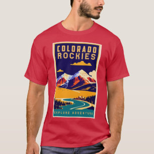 Vintage Travel Poster Colorado Rocky Mountains Col T-Shirt