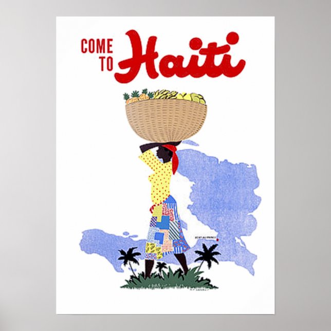 Vintage Travel Poster Come To Haiti (Front)