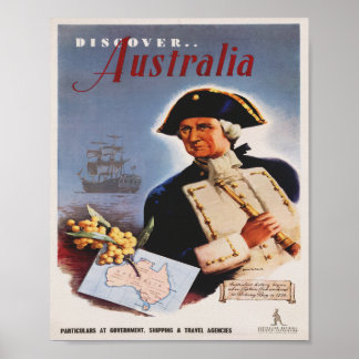 Vintage Travel Poster Discover Australia