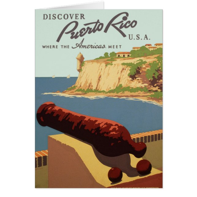 Vintage Travel Poster, Discover Puerto Rico! (Front)