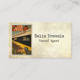 vintage travel poster distressed double sided  business card