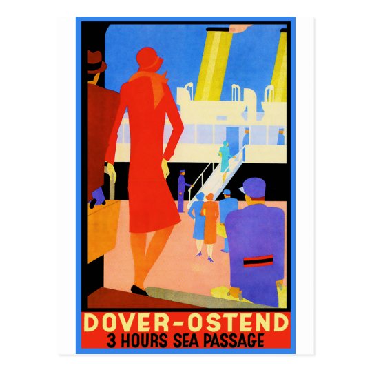 Vintage Travel Poster: Dover Ostend Postcard