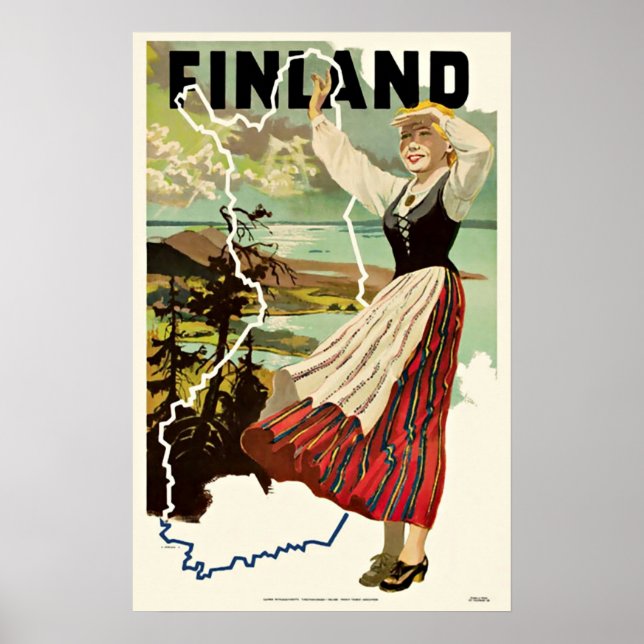 Vintage Travel Poster Finland (Front)