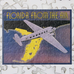 Vintage Travel Poster, Florida from Air Aeroplane Jigsaw Puzzle