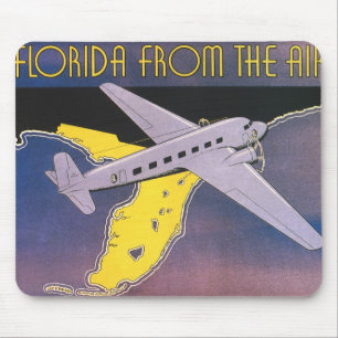 Vintage Travel Poster, Florida from Air Aeroplane Mouse Mat