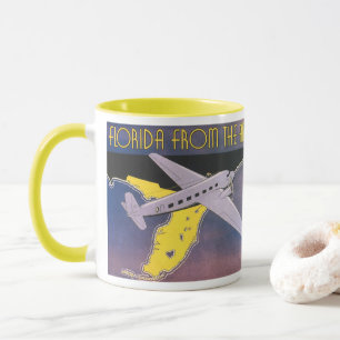 Vintage Travel Poster, Florida from Air Aeroplane Mug