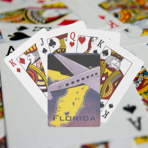 Vintage Travel Poster, Florida from Air Aeroplane Playing Cards