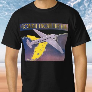 Vintage Travel Poster, Florida from Air Aeroplane T-Shirt