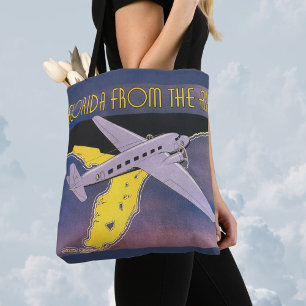 Vintage Travel Poster, Florida from Air Aeroplane Tote Bag