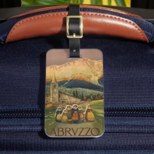 Vintage Travel Poster For Abruzzo, Italy. Luggage Tag