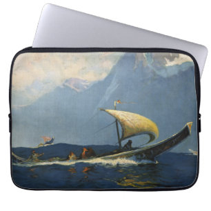 Vintage Travel Poster For Alaska Northern Pacific Laptop Sleeve
