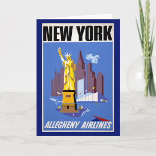 Vintage Travel Poster For Allegheny Airlines Card