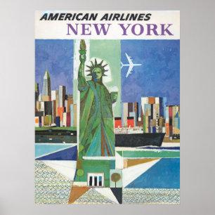 Vintage Travel Poster For American Airlines
