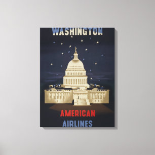 Vintage Travel Poster For American Airlines Canvas Print