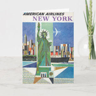Vintage Travel Poster For American Airlines Card