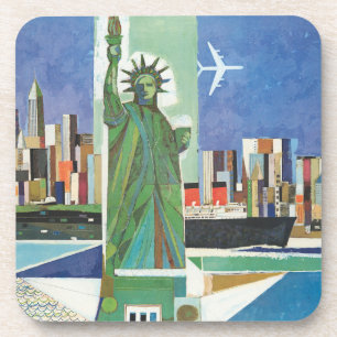 Vintage Travel Poster For American Airlines Coaster