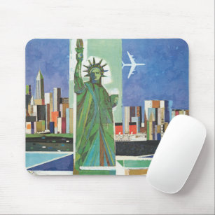 Vintage Travel Poster For American Airlines Mouse Mat