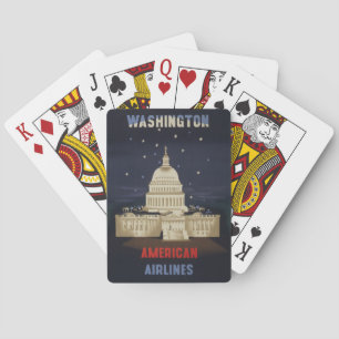 Vintage Travel Poster For American Airlines Playing Cards