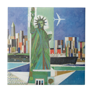 Vintage Travel Poster For American Airlines Tile