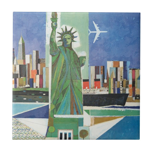 Vintage Travel Poster For American Airlines Tile (Front)