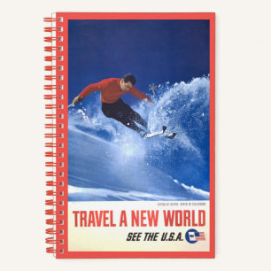 Vintage Travel Poster For Aspen, Colorado Notebook