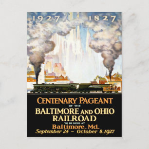 Vintage Travel Poster For Baltimore Railroad Postc Postcard
