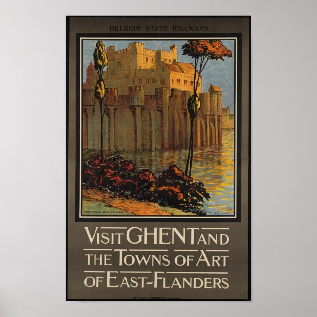 Vintage Travel Poster for Belgium (Front)