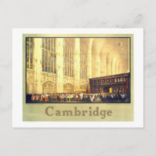 Vintage Travel Poster for Cambridge England Postcard