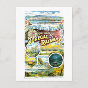 Vintage Travel Poster for Donegal Railway Co. Postcard