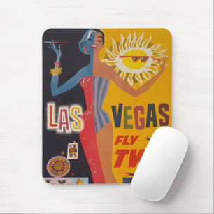 Vintage Travel Poster For Flying Twa To Las Vegas Mouse Mat