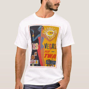Vintage Travel Poster For Flying Twa To Las Vegas T-Shirt