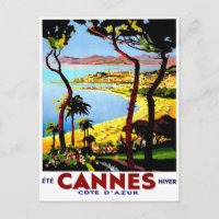 Vintage Travel Poster For France Postcard