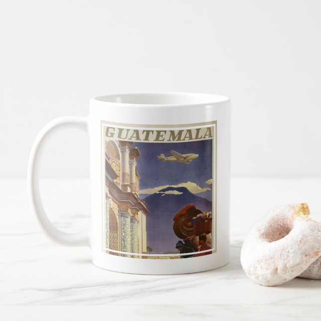 Vintage Travel Poster For Guatemala Coffee Mug (With Donut)