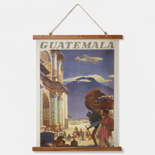 Vintage Travel Poster For Guatemala Hanging Tapestry
