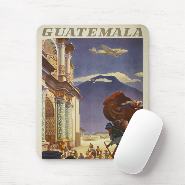 Vintage Travel Poster For Guatemala Mouse Mat (With Mouse)