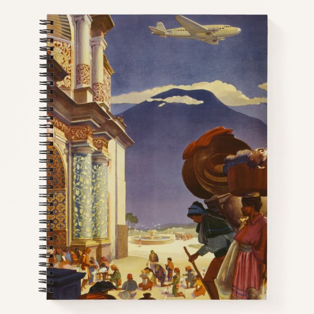 Vintage Travel Poster For Guatemala Notebook (Front)