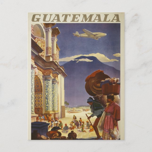 Vintage Travel Poster For Guatemala Postcard (Front)