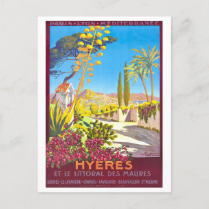 Vintage Travel Poster for Hyeres, France, Postcard