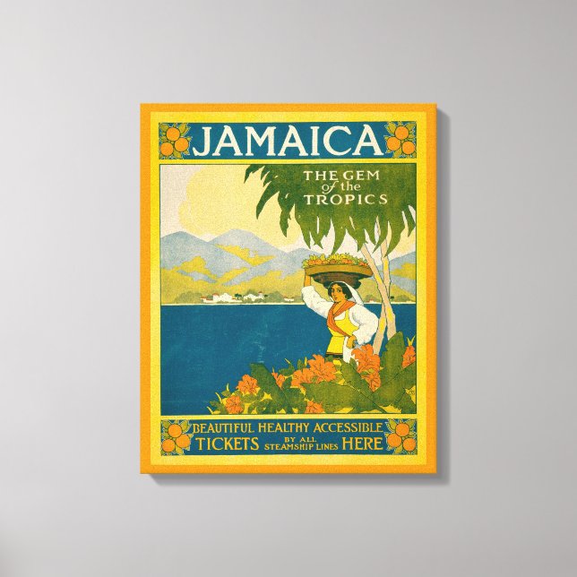 Vintage Travel Poster For Jamaica Canvas Print (Front)